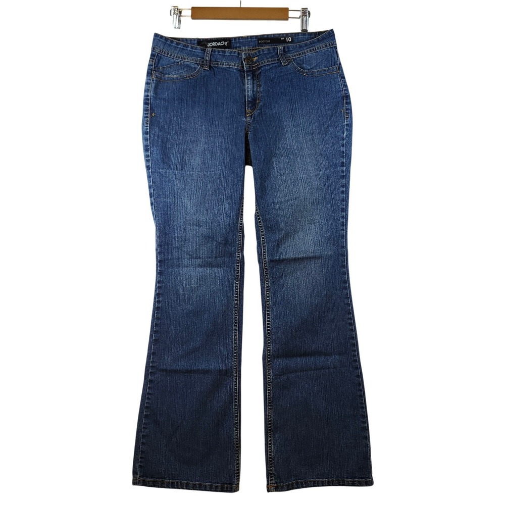 Jordache Women Blue Bootcut Jeans Medium Wash Mid Rise Denim Size 10